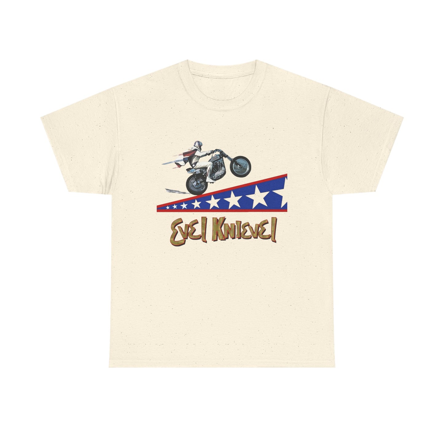 Evel Knievel Motorcycle Stunts Graphic T-Shirt Unisex Heavy Cotton Tee GIFT NEW