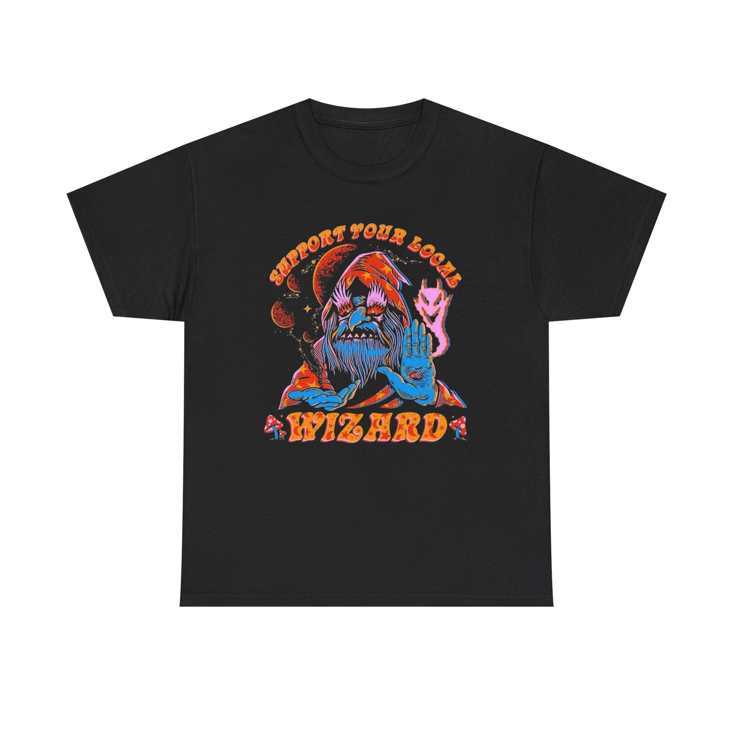 Support Your Local Wizard Graphic T Shirt Unisex Heavy Cotton Tee