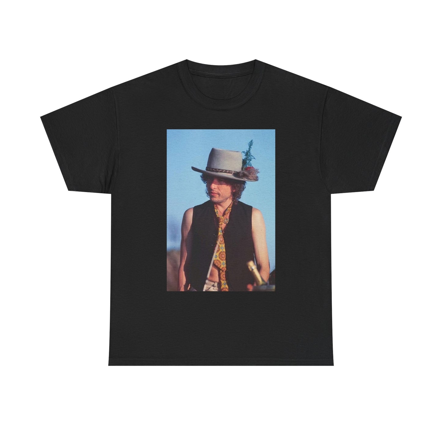 Bob Dylan Graphic T Shirt Vintage Photo Blue Grass Rock Unisex Heavy Cotton Tee