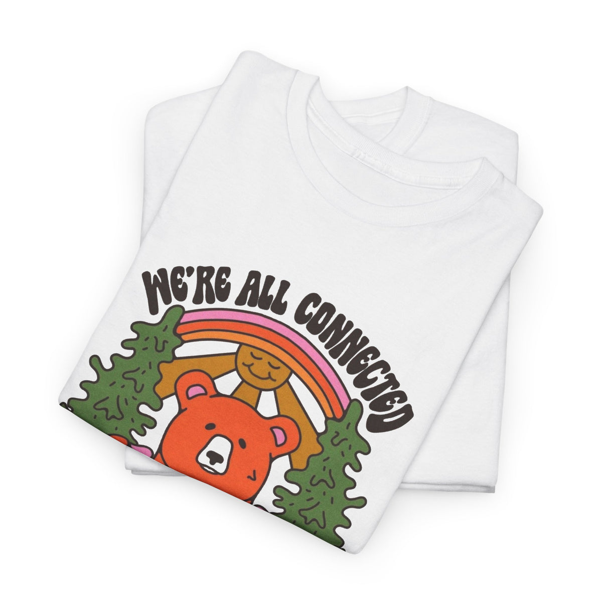 Were All Connected Mother Earth Graphic T Shirt Men's Heavy Cotton Tee