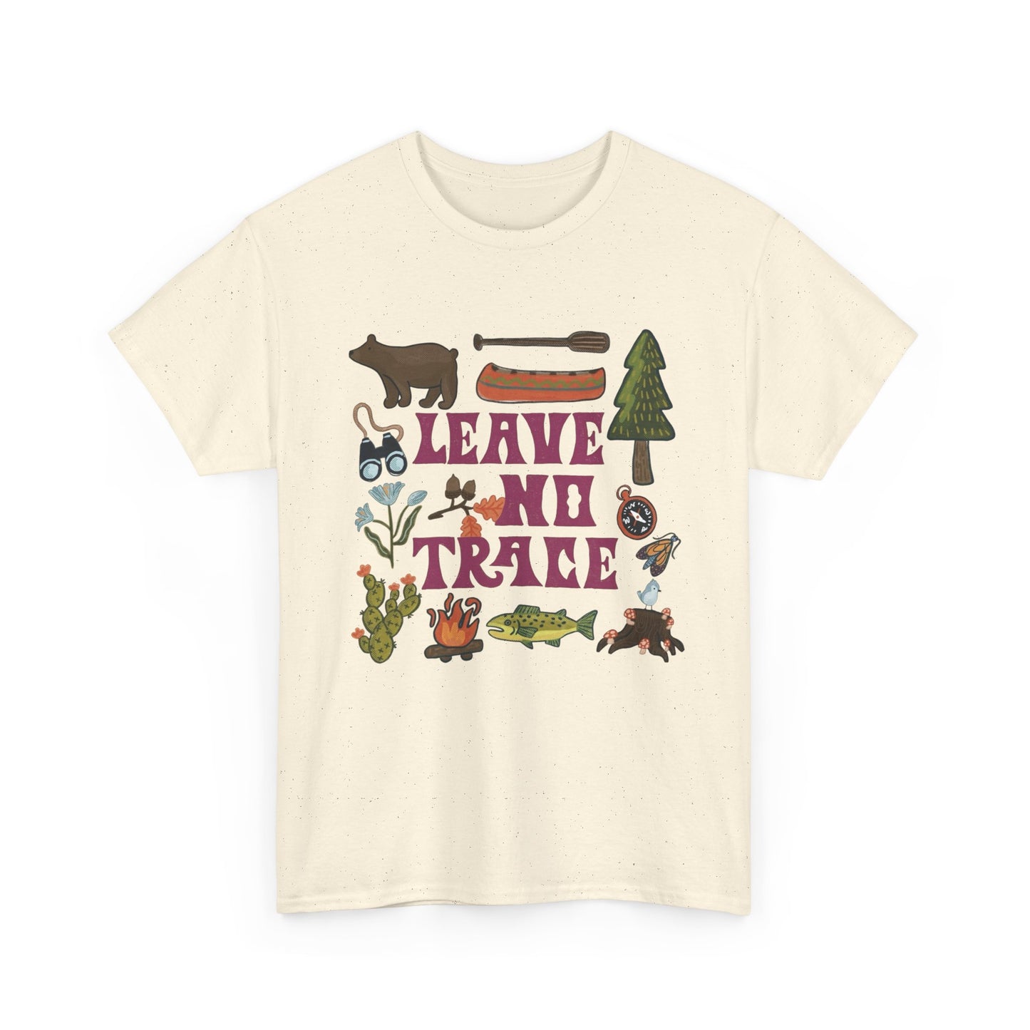 Leave No Trace Camping Retro Graphic T Shirt NEW Adult Tee