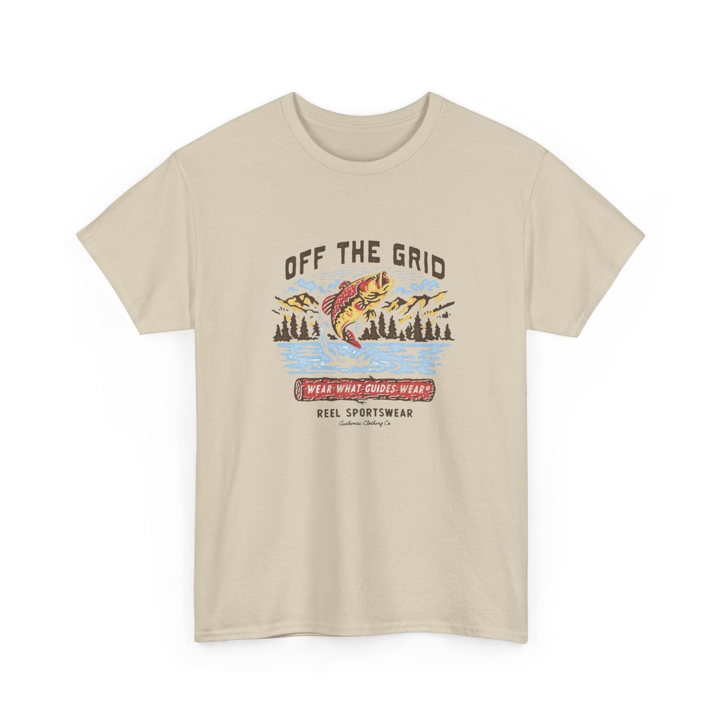 Off The Grid Fishing Graphic T Shirt Unisex Heavy Cotton Tee