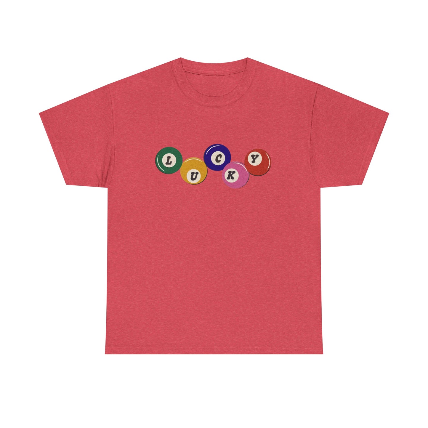 Lucky Pool Balls Retro Graphic T Shirt Men's Heavy Cotton Tee