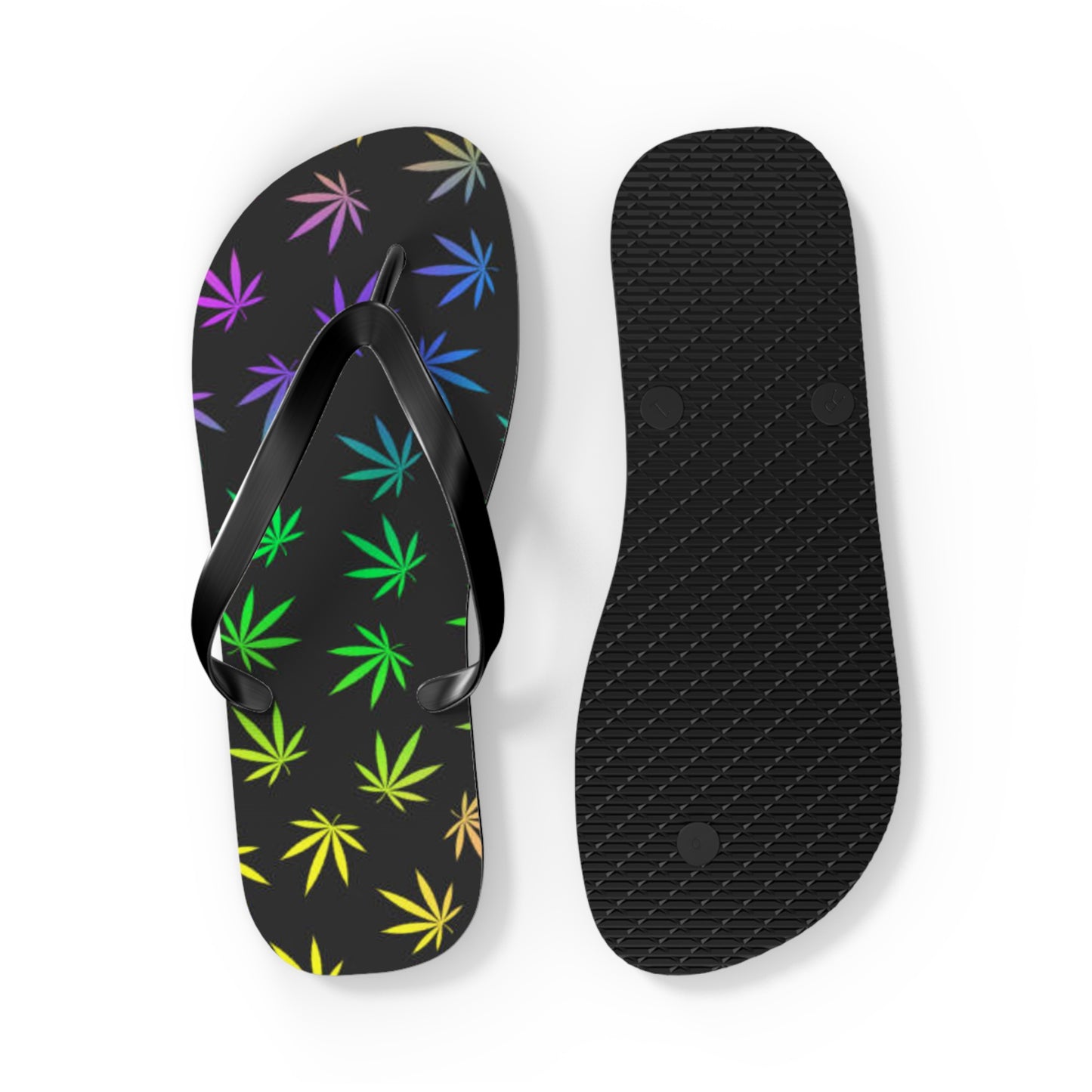 WAVES And SUN Co Sandals Pot Leaf - Flip Flops -Slides Summer Beach BRAND NEW