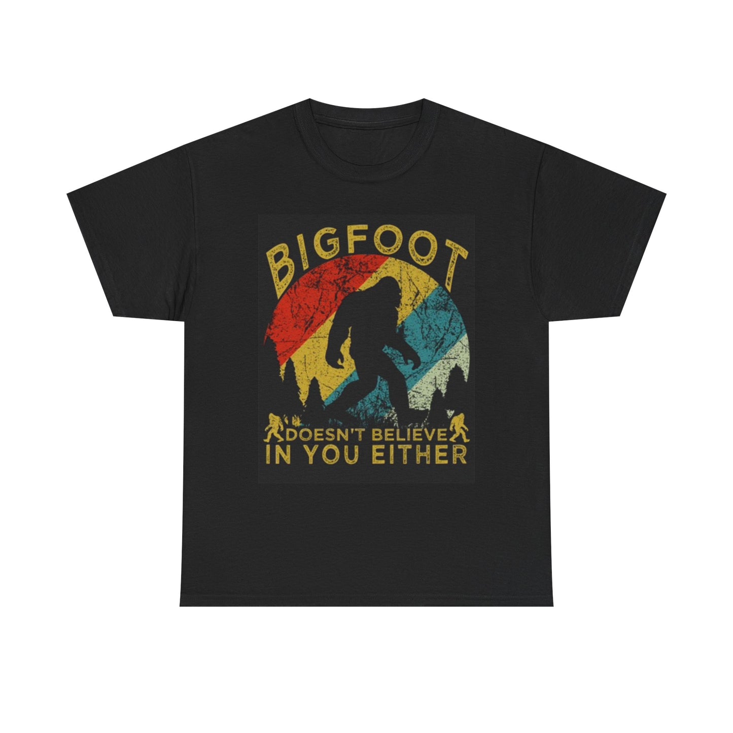 Funny Bigfoot Graphic Shirt Outdoors Hiking Unisex Heavy Cotton Tee