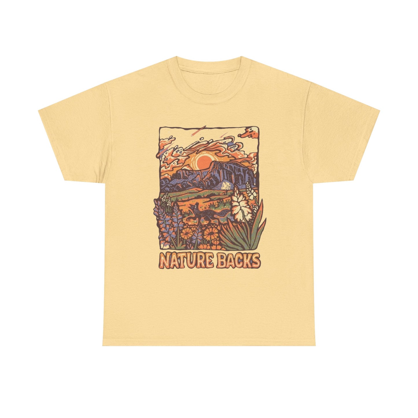 Nature Back Outdoors Graphic T Shirt Unisex Heavy Cotton Tee