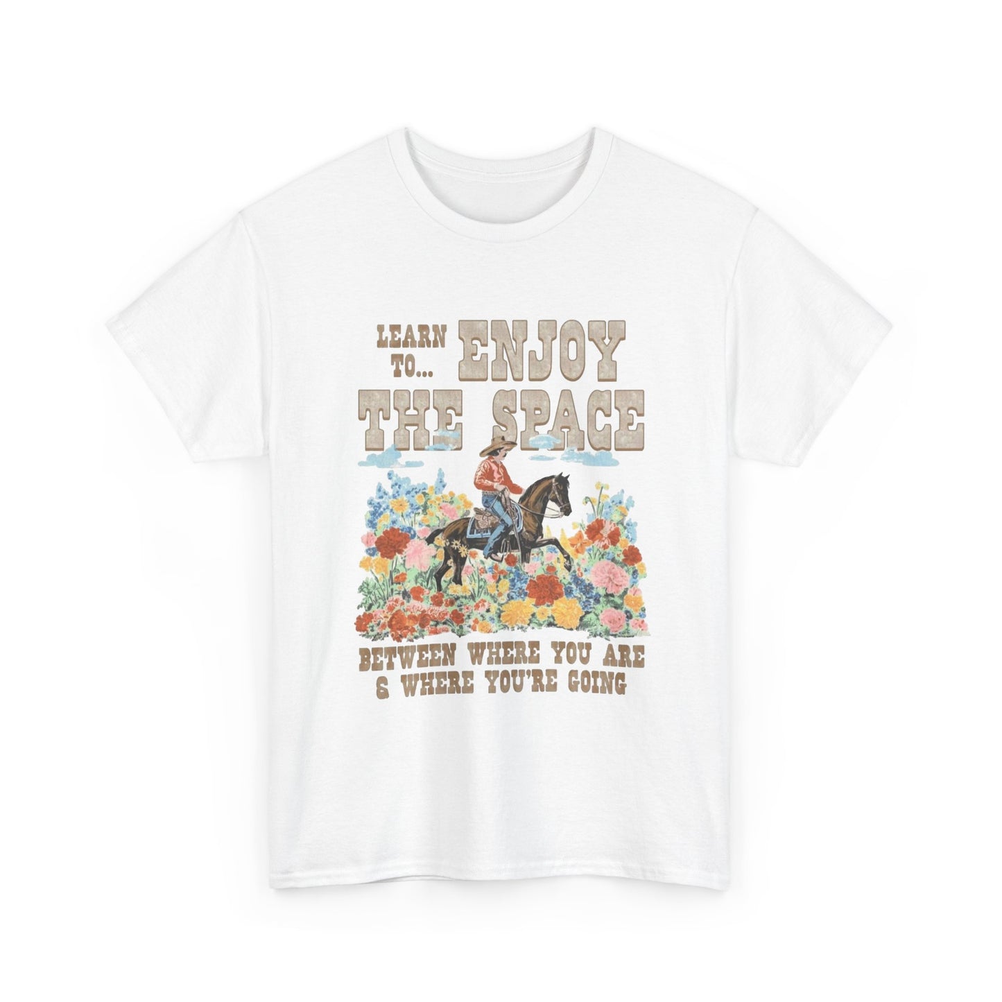 Enjoy The Space Mental Health Graphic T Shirt Regular Men's Heavy Cotton Tee