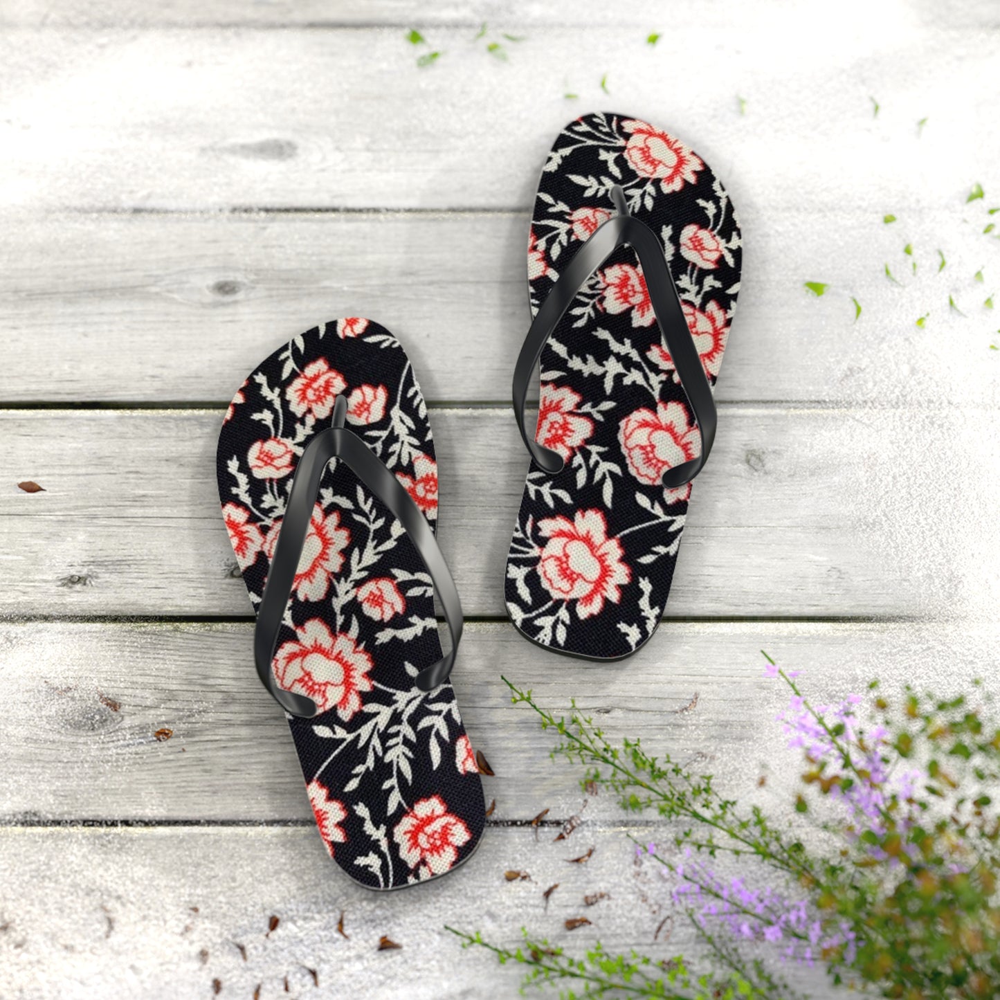 Pink Roses Sandals Summer Flip Flops Slides BRAND NEW