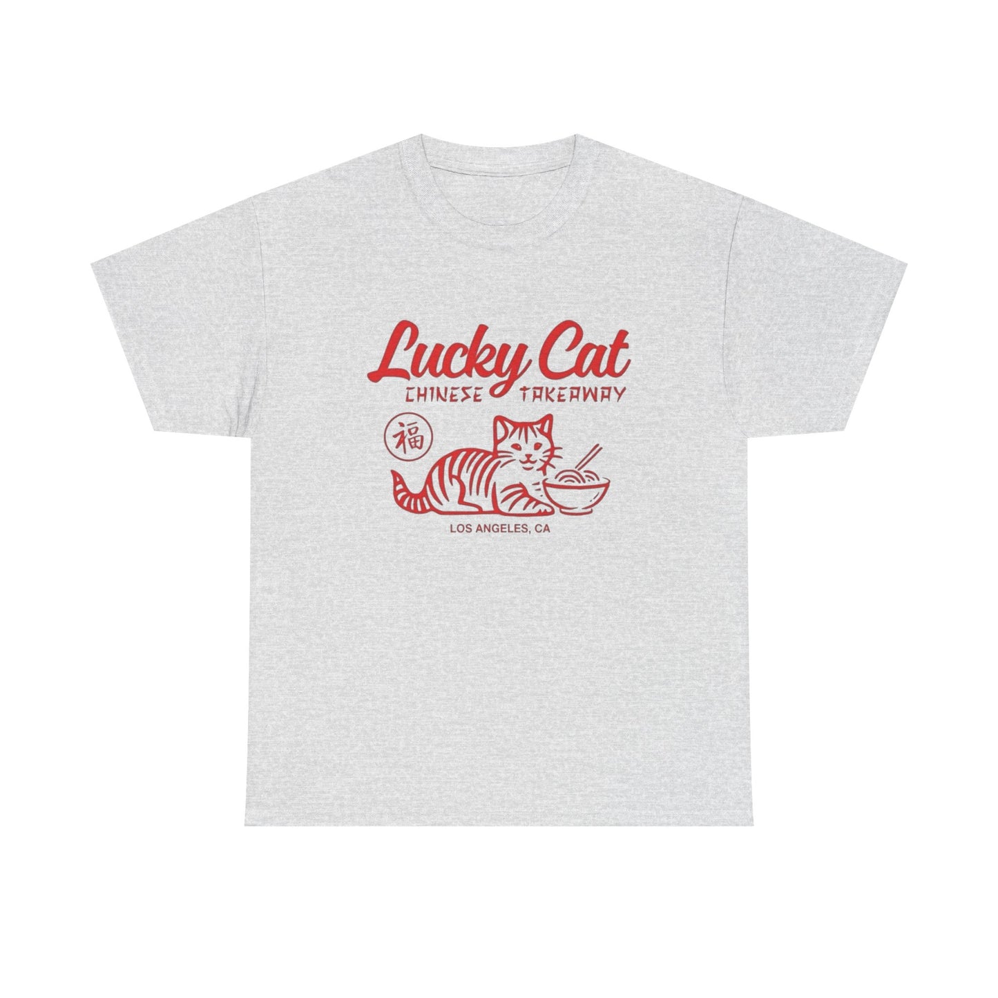 Lucky Cat Chinese Takeaway Graphic T Shirt NEW ADULT TEE Cotton