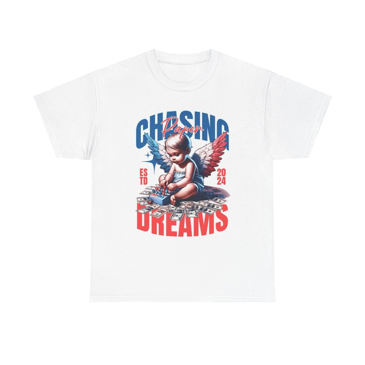 Chasing Dreams Paper Graphic T Shirt Street Wear Apparel Unisex Heavy Cotton Tee