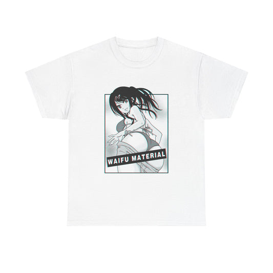 Waifu Material Hentai Tshirt Gaming anime Naturo Cartoon Unisex Heavy Cotton Tee