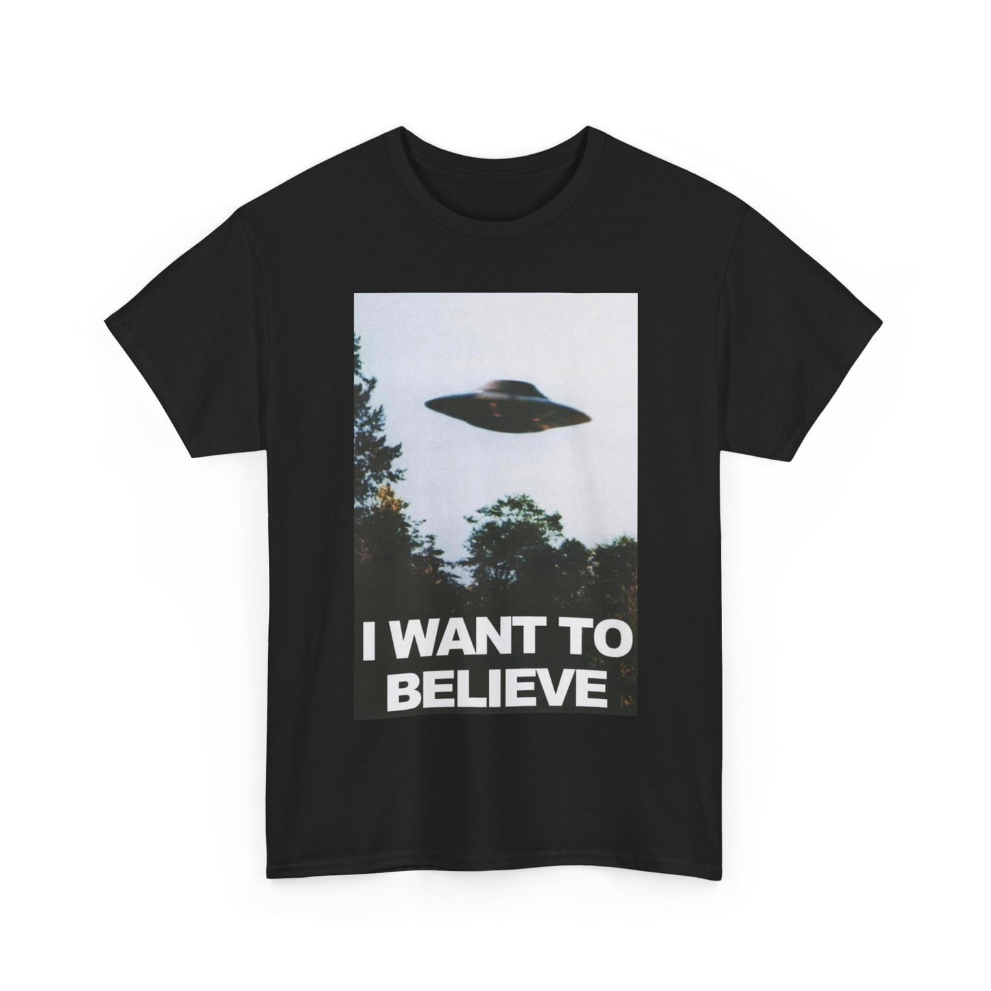 Aliens Spaceship Tshirt Vintage I Believe graphic las vegas Unisex Heavy Cotton