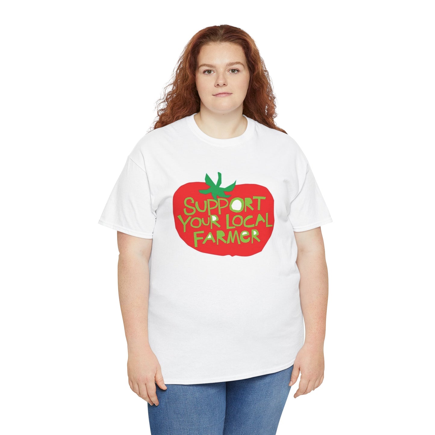 Support Your Local Farmer Graphic T Shirt Men's Heavy Cotton Tee