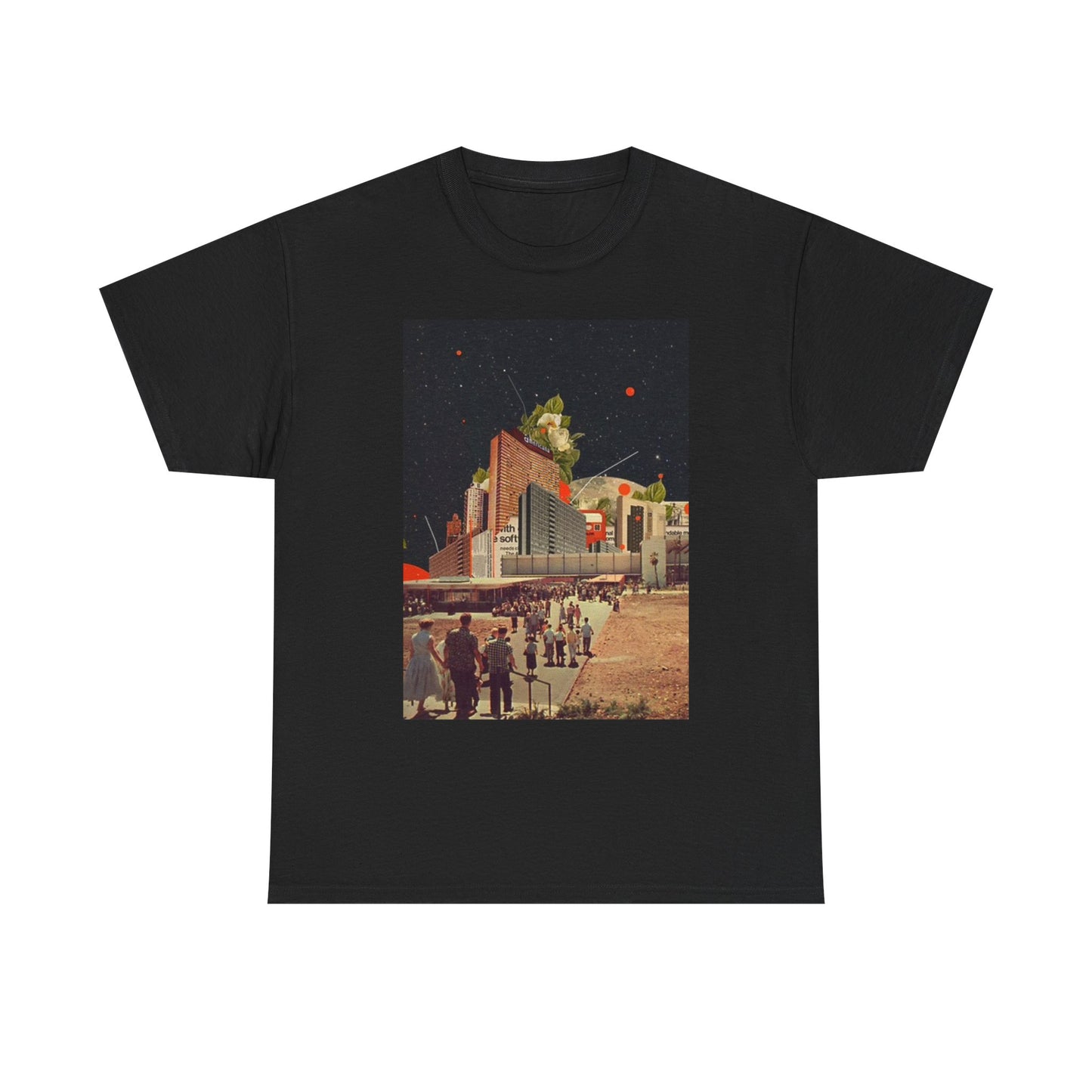 Outer Space Graphic T Shirt Vintage Futuristic Unisex Heavy Cotton Tee