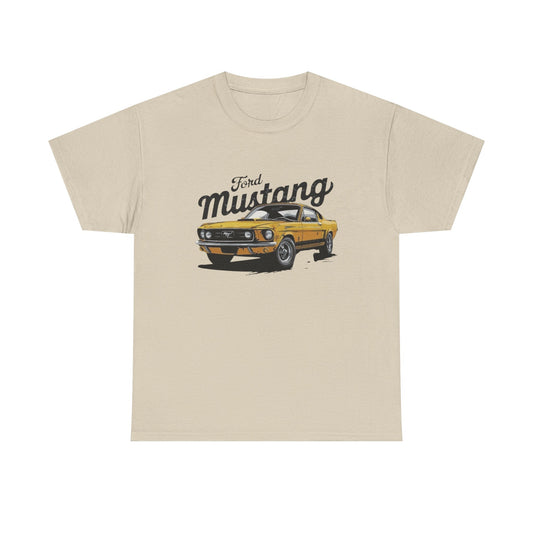Mustang Retro Graphic T Shirt Unisex Heavy Cotton Tee