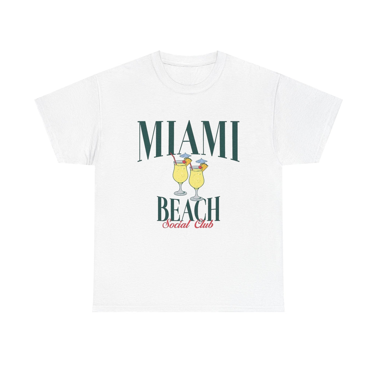 Miami Beach Social Club Graphic T Shirt Men's Vintage Heavy Cotton Tee