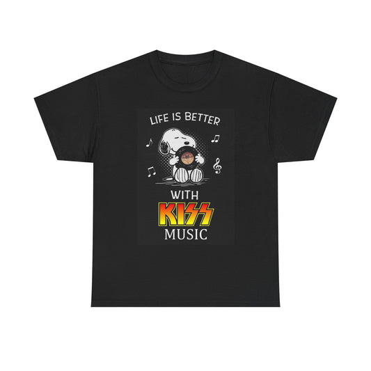 Life Is Better With Kiss Music Graphic T Shirt Unisex Heavy Cotton Tee