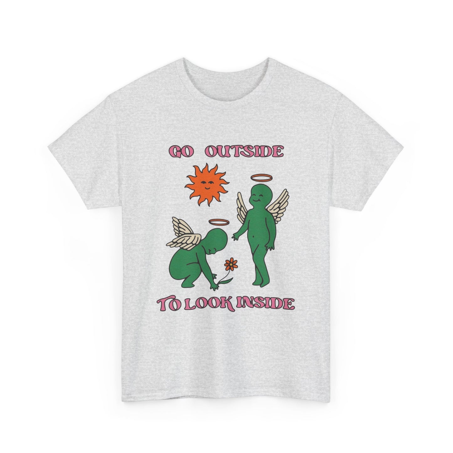 Go Outside To Look Inside Graphic T Shirt NEW Adult Unisex Heavy Cotton Tee