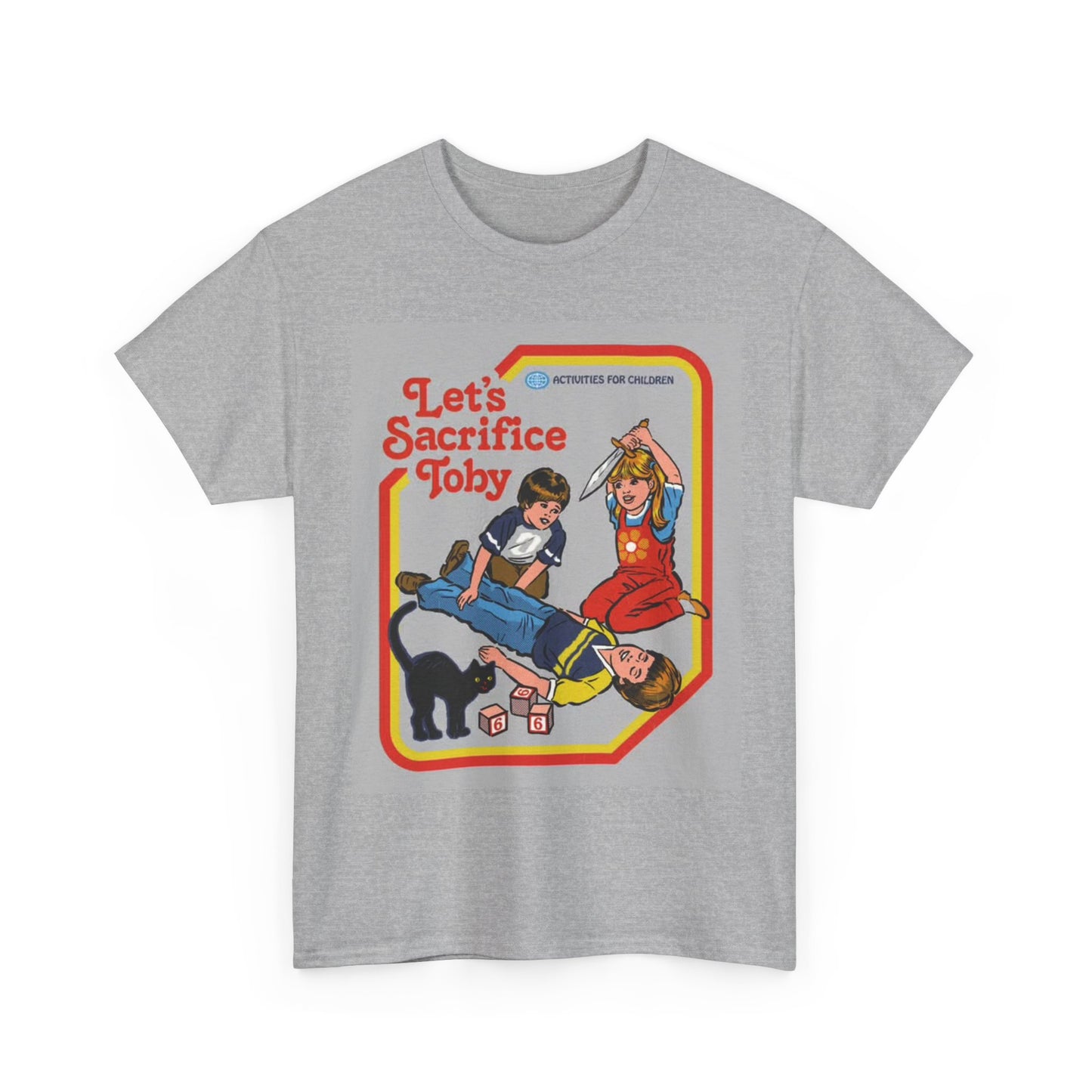 Funny Kids Tshirt Lets Sacrifice Comedy Graphic Gaming Unisex Heavy Cotton Tee