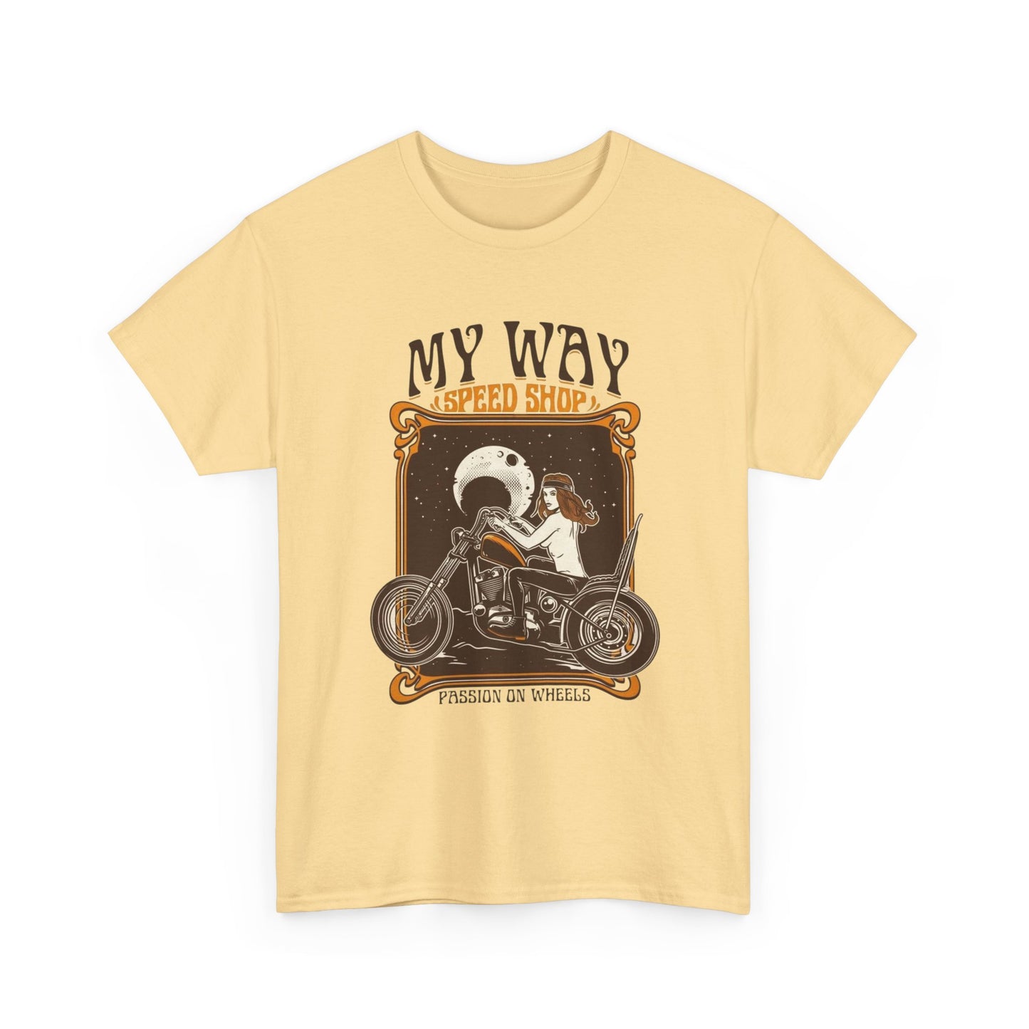 My Way Speed Shop Choppers Motorcycles Graphic T Shirt Unisex Heavy Cotton Tee