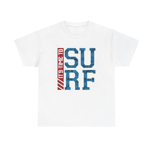 It's Time To Surf Graphic T Shirt Brand New Cotton Tee