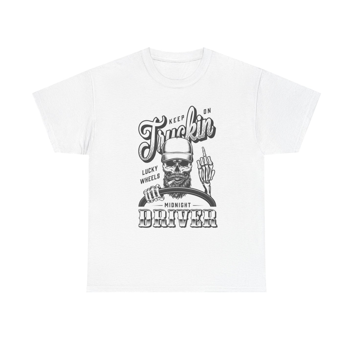 Keep On Truckin Midnight Driver T Shirt Graphic Unisex Heavy Cotton Tee