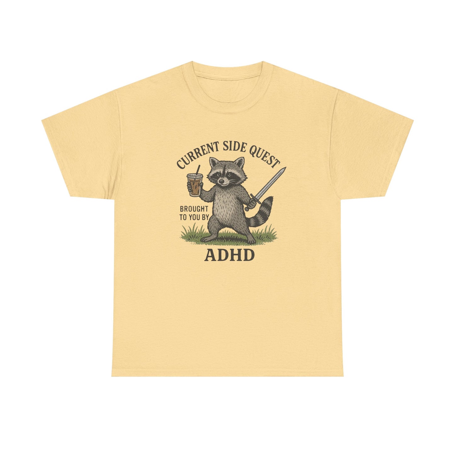 Funny ADHD Side quests Graphic T Shirt Unisex Heavy Cotton Tee Gift Vintage
