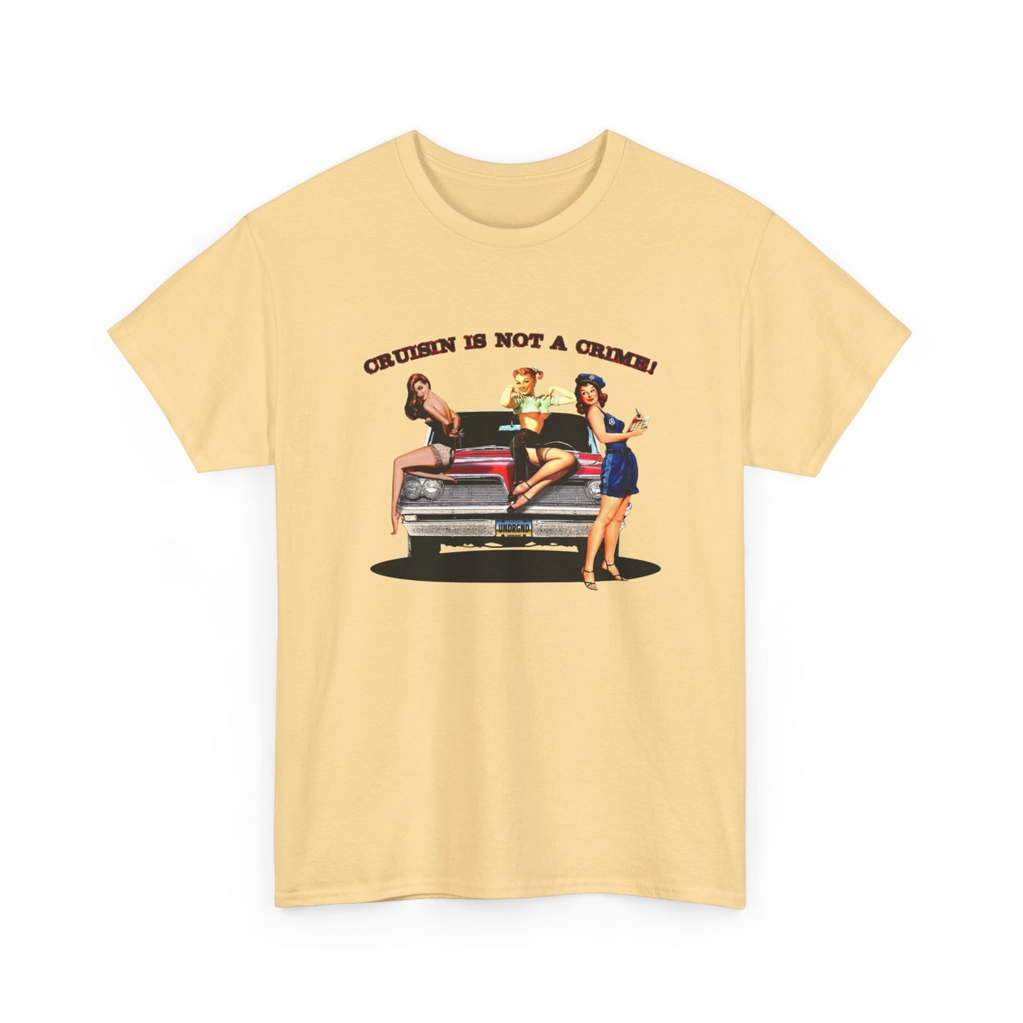Vintage Car Models Crusin Graphic T-Shirt Unisex Heavy Cotton Tee Gift NEW