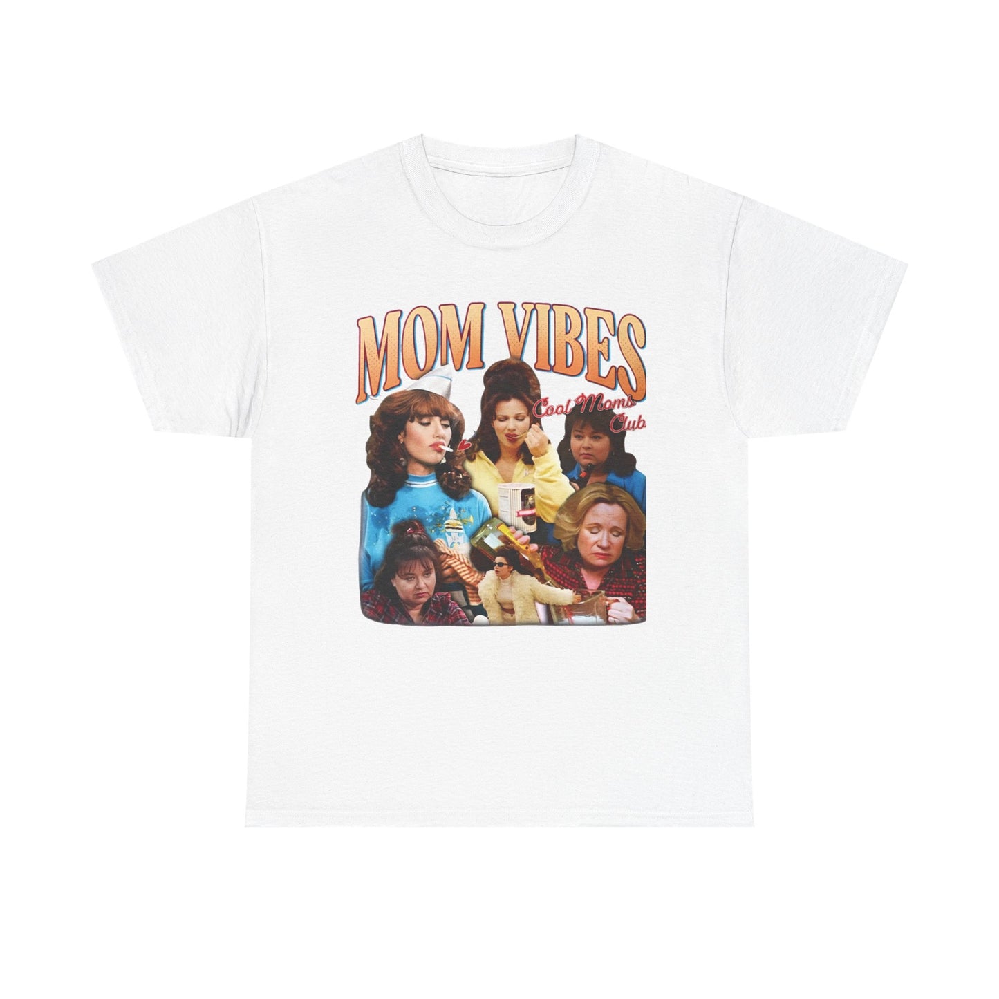 Mom Vibes Retro Graphic T Shirt Vintage Womens Funny 90s Cotton Tee