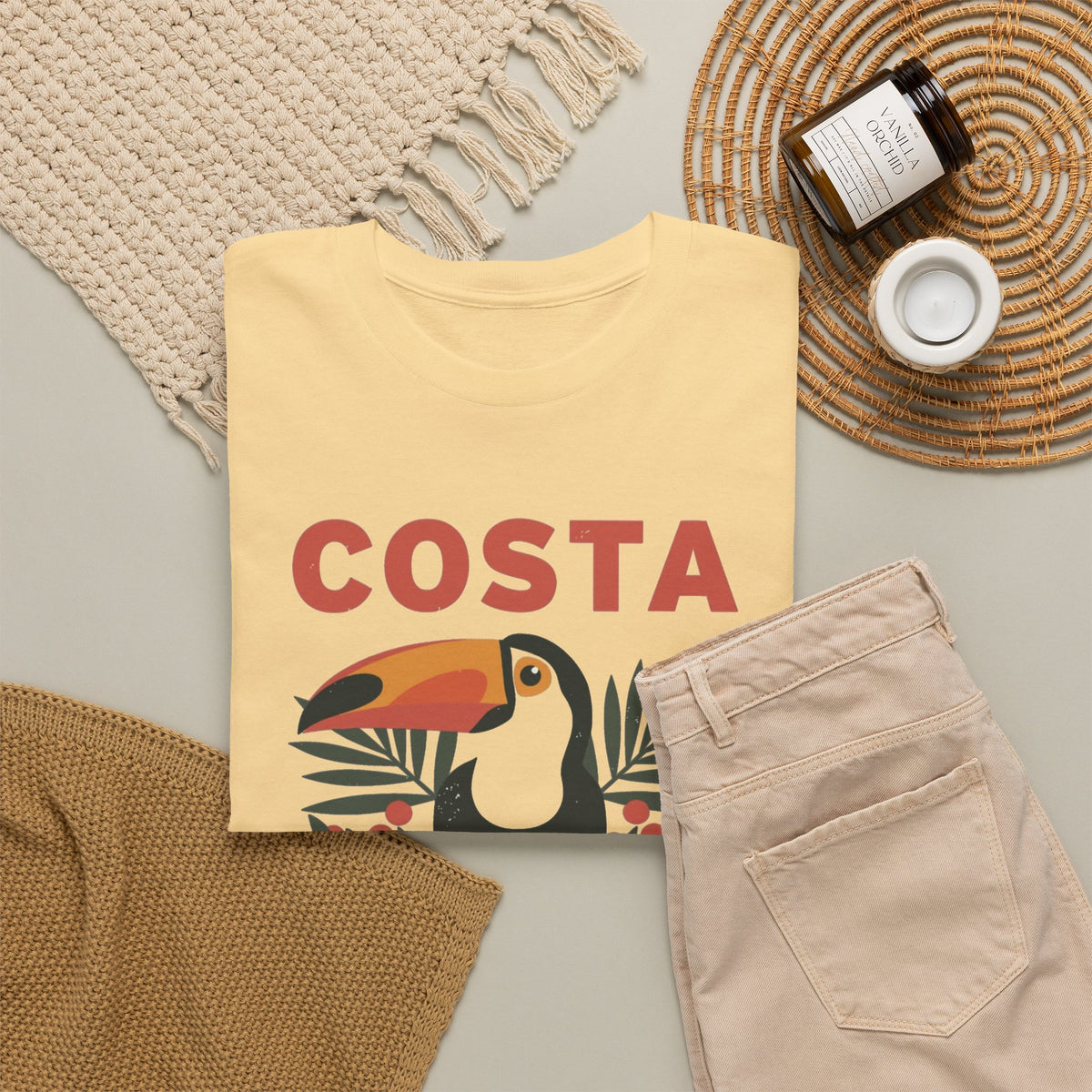Costa Rica Graphic T Shirt Retro 80's Men's Heavy Cotton Tee