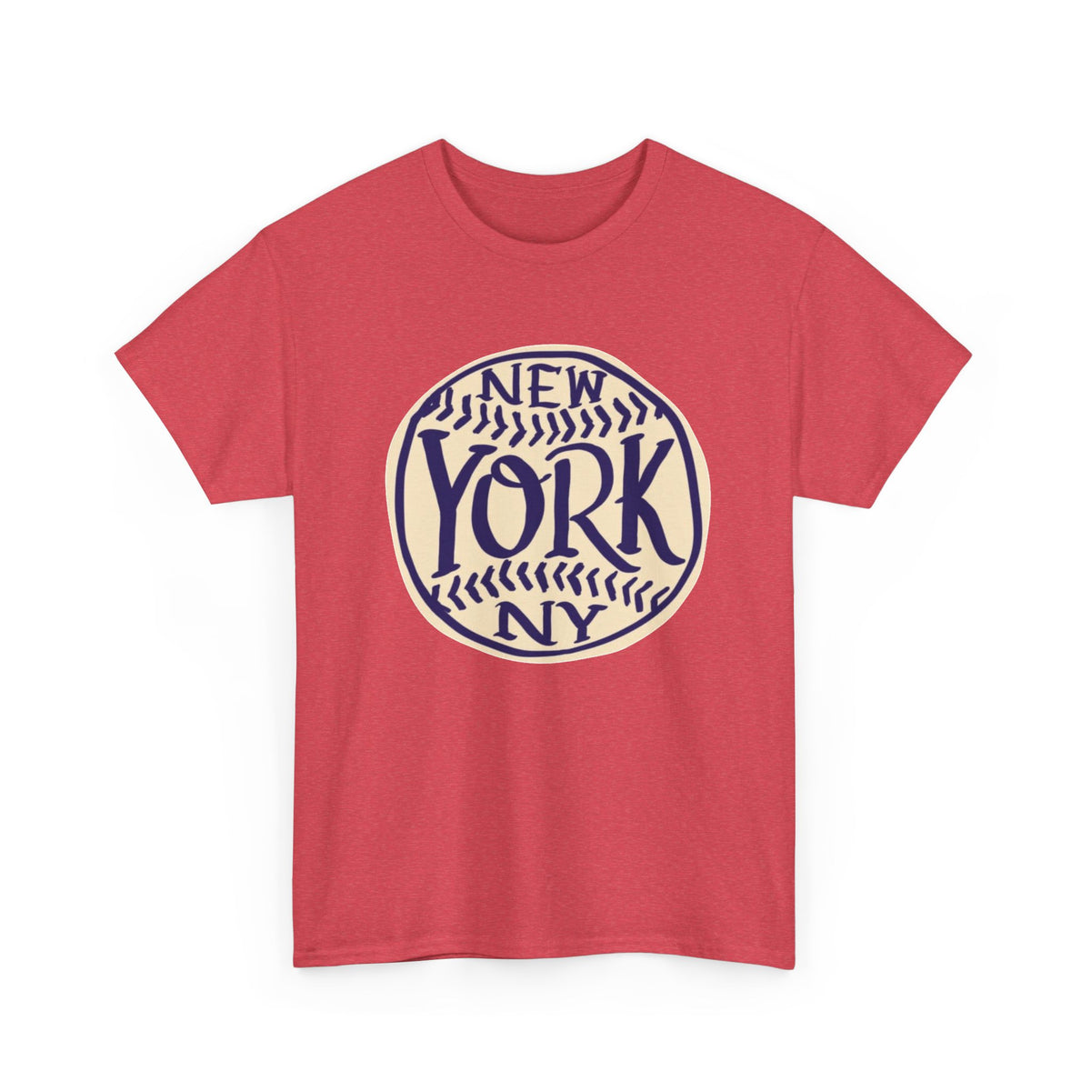 New York Retro Baseball Graphic T Shirt Men's Heavy Cotton Tee