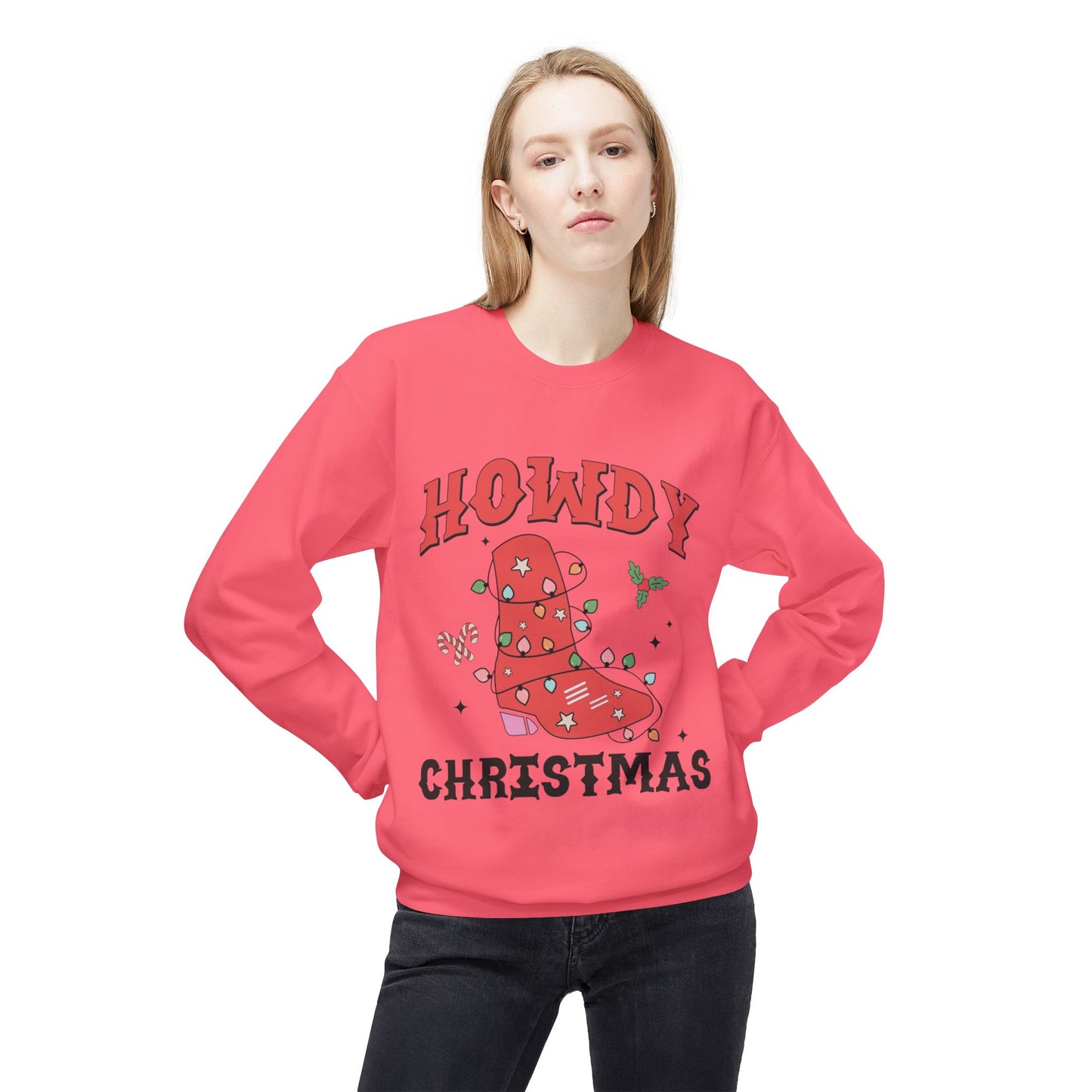 Howdy Christmas Sweater NEW Unisex Fleece Crewneck Sweatshirt
