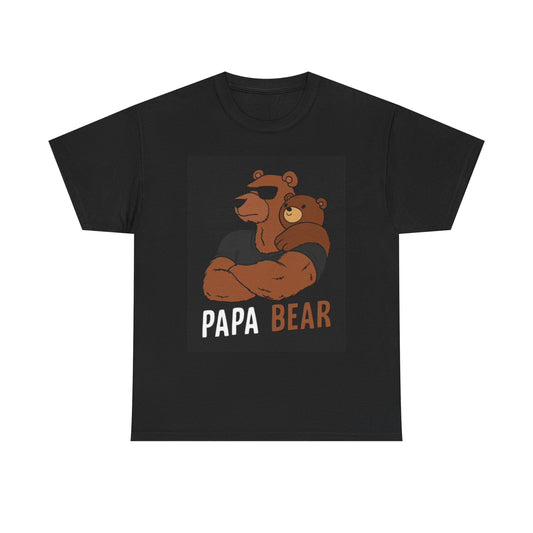 Papa bear T Shirt Funny Bear Graphic Dad Jokes Unisex Heavy Cotton Tee
