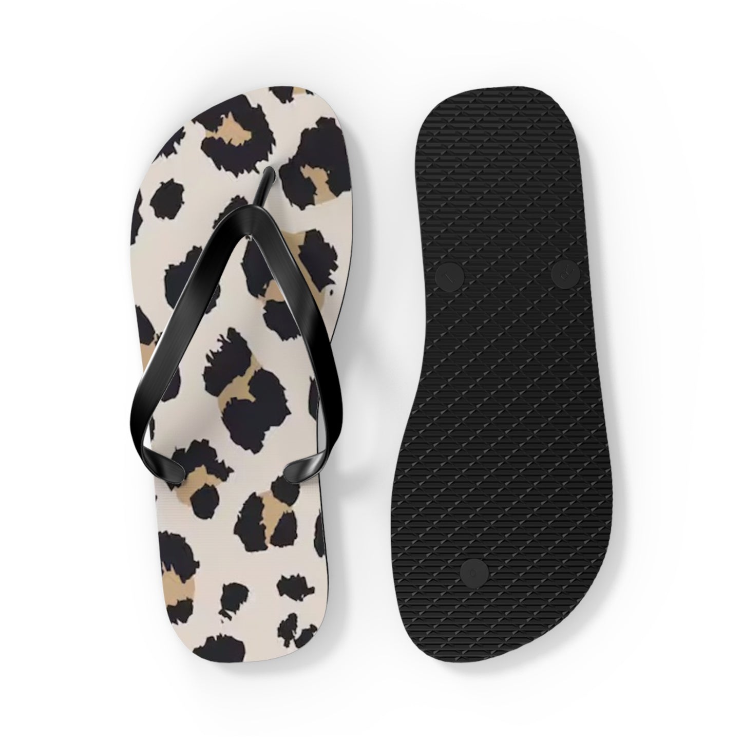 Cheetah Print Tan Beach Sandals, Slides for Summer, Flip Flops, Water Resistant