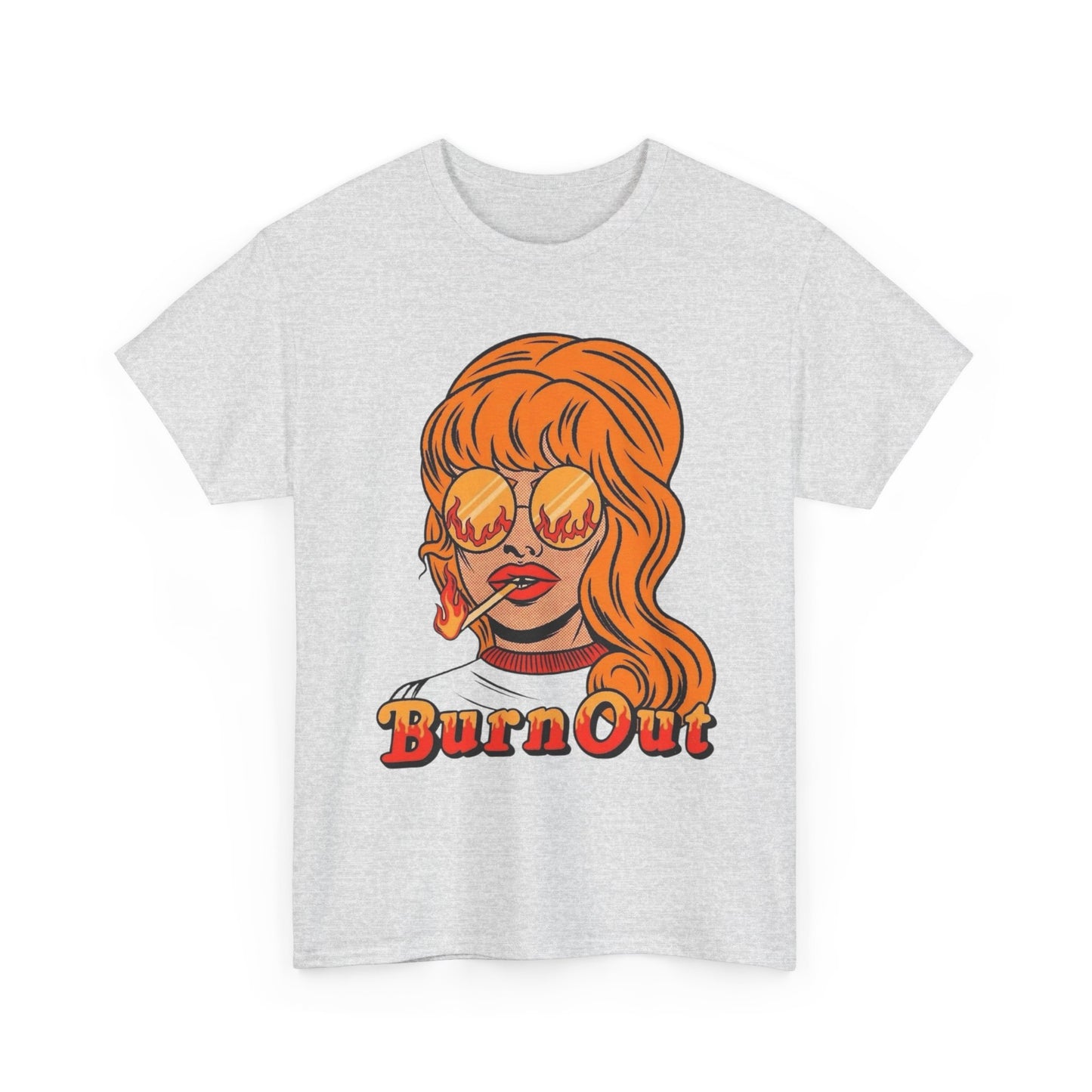 Burn Out Retro Graphic T Shirt ADULT NEW Heavy Cotton Tee