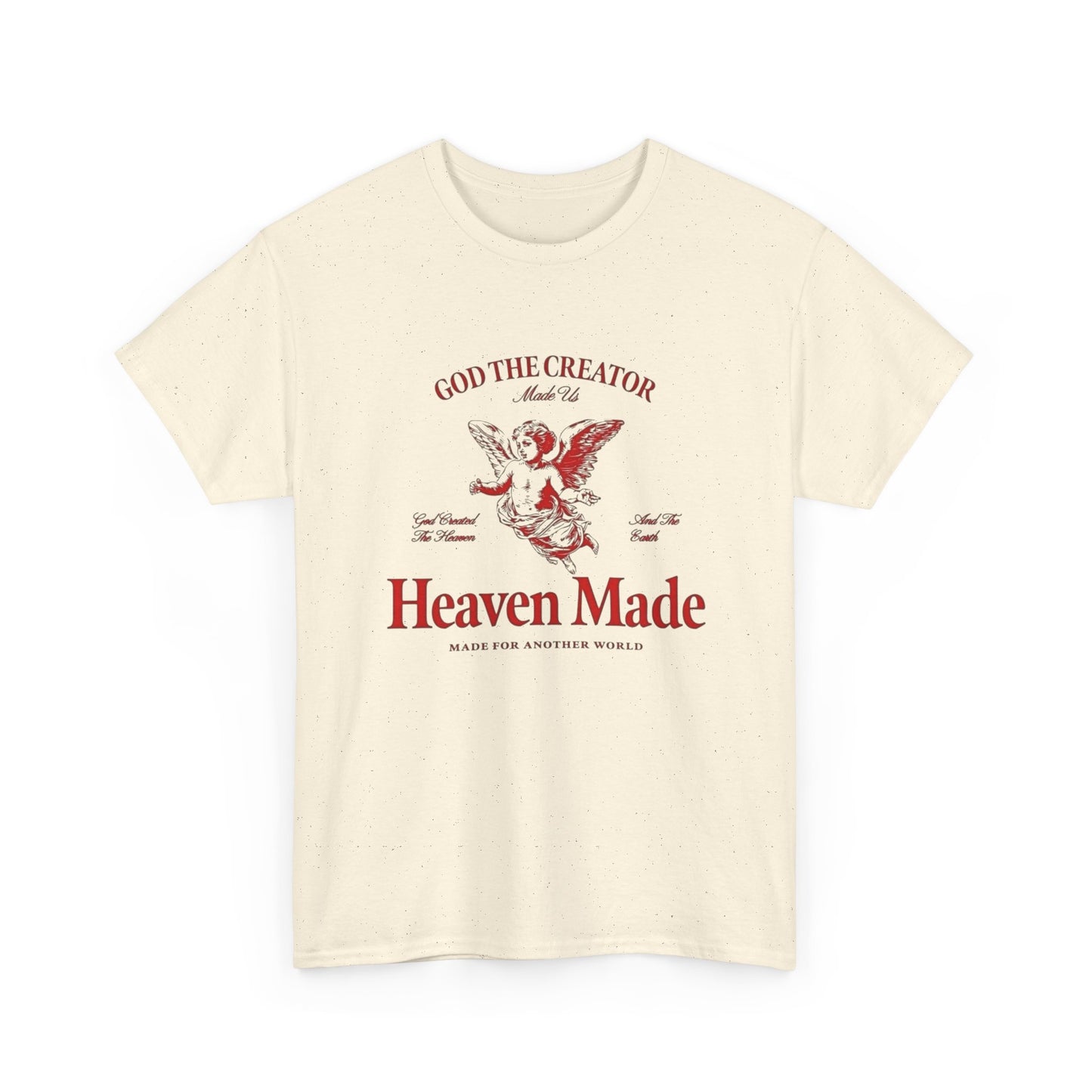 God The Creator Heaven Made Graphic T Shirt Men's Heavy Cotton Tee