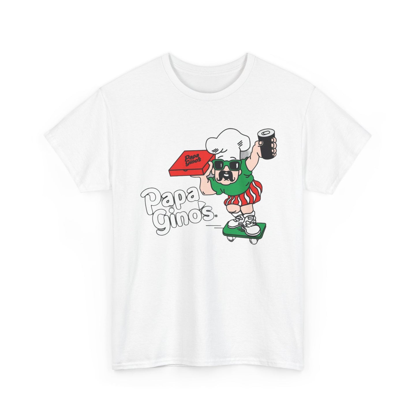 Papa Ginos Shirt Retro Logo Boston New England Pizza Unisex Heavy Cotton Tee