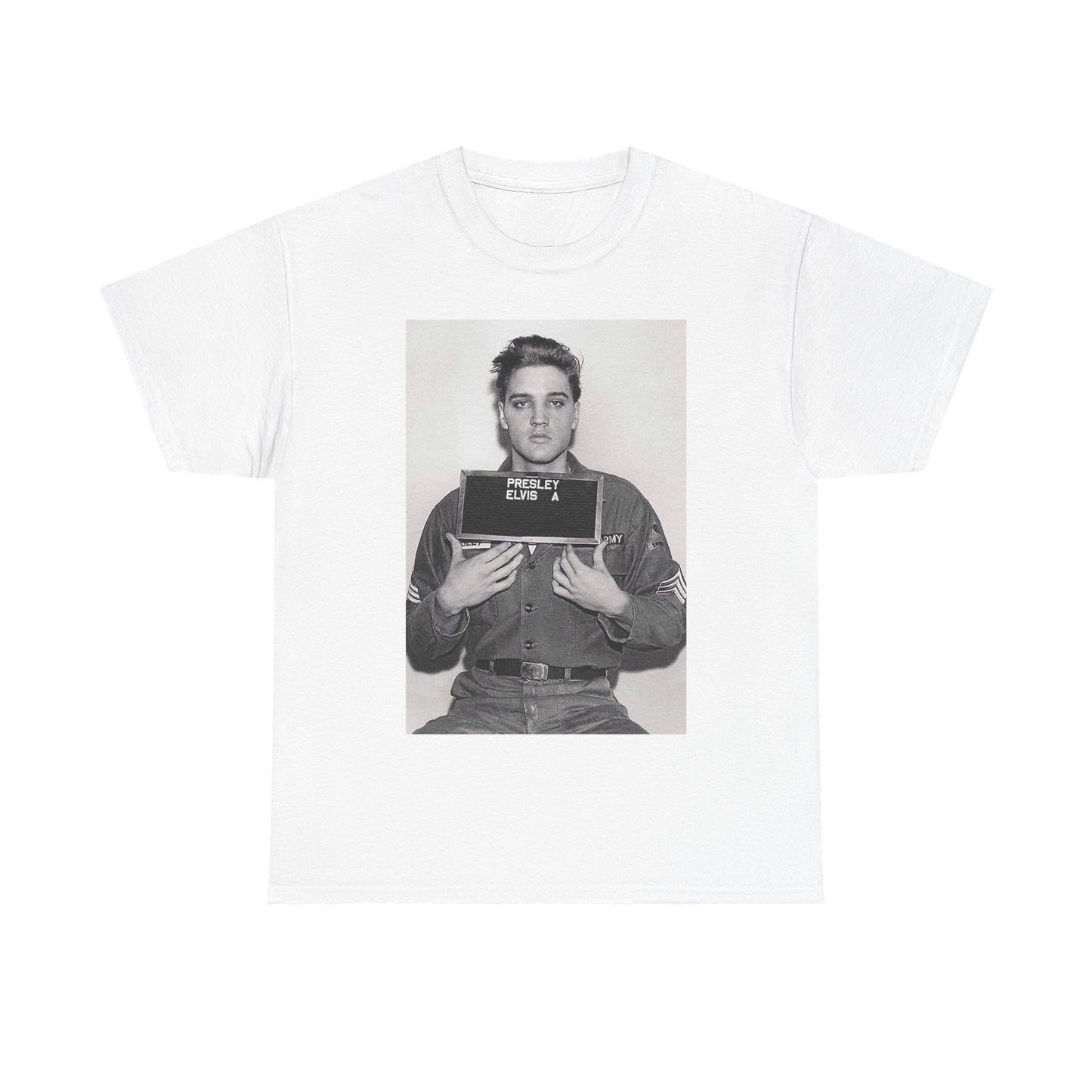 Elvis Presley music rock classics vintage mugshot Heavy Cotton Tee