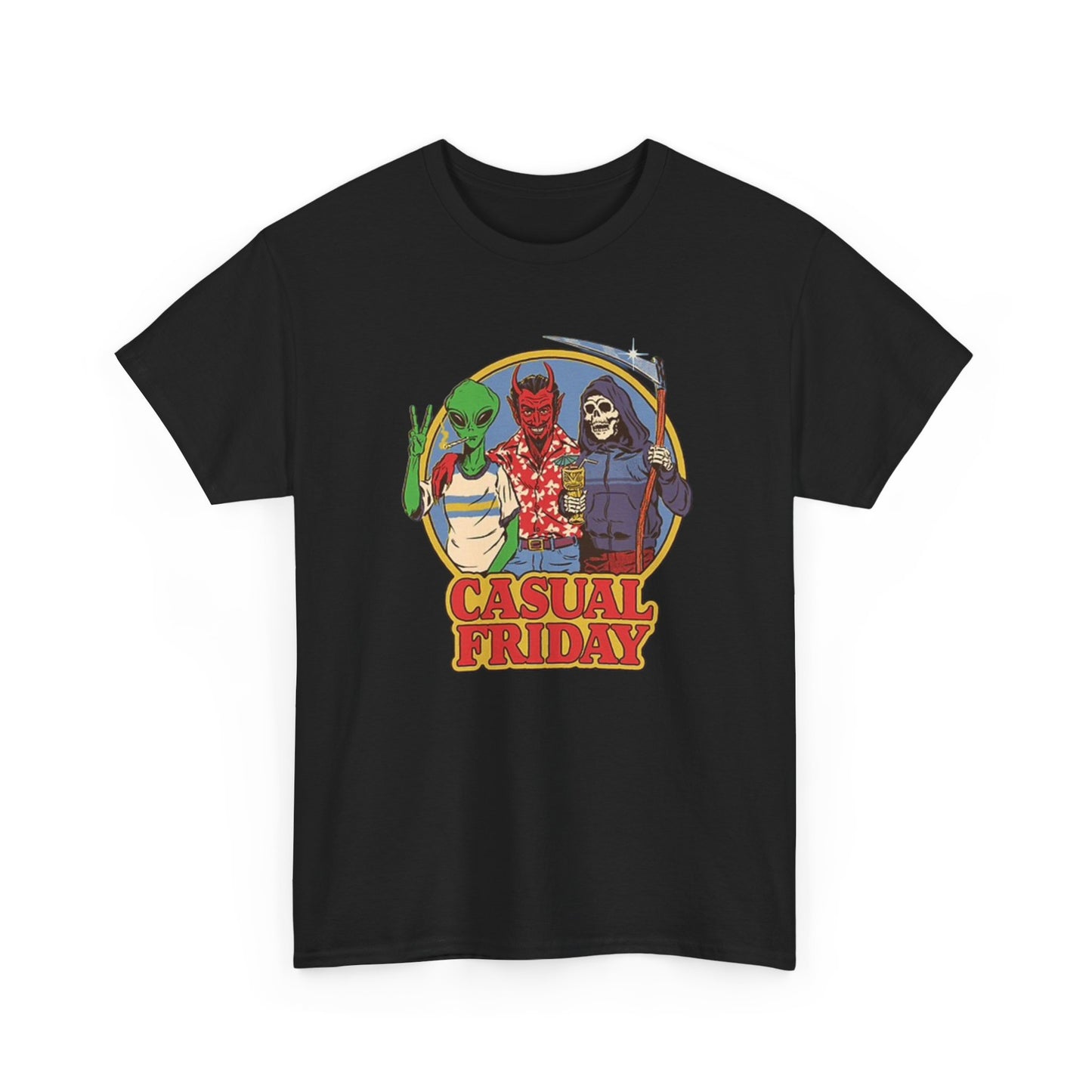 Casual Friday Funny Graphic T Shirt Retro poster Unisex Heavy Cotton Tee
