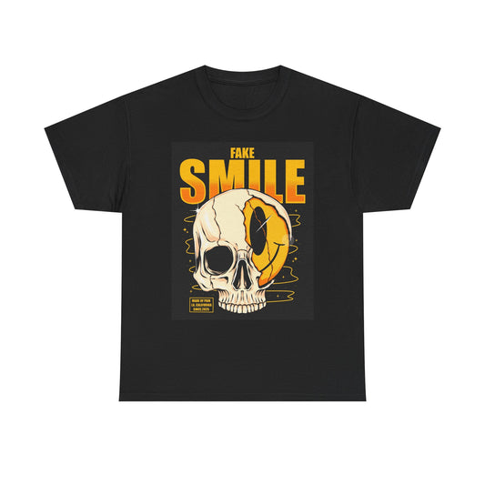 Fake Smile Graphic T Shirt Streetwear Apparel Unisex Heavy Cotton Tee