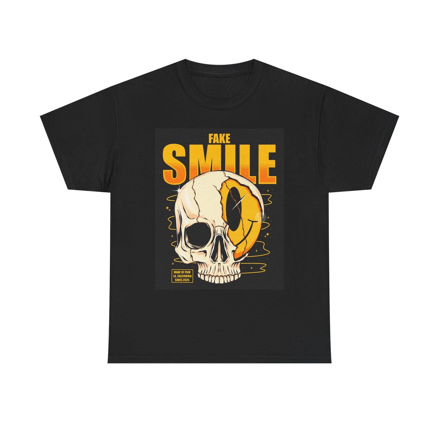 Fake Smile Graphic T Shirt Streetwear Apparel Unisex Heavy Cotton Tee