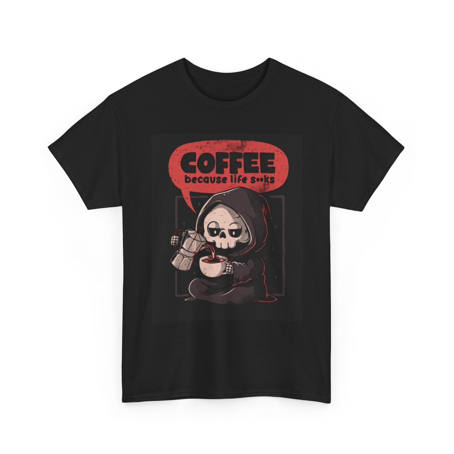 Coffee Because People Suck Funny Graphic T Shirt Unisex Heavy Cotton Tee