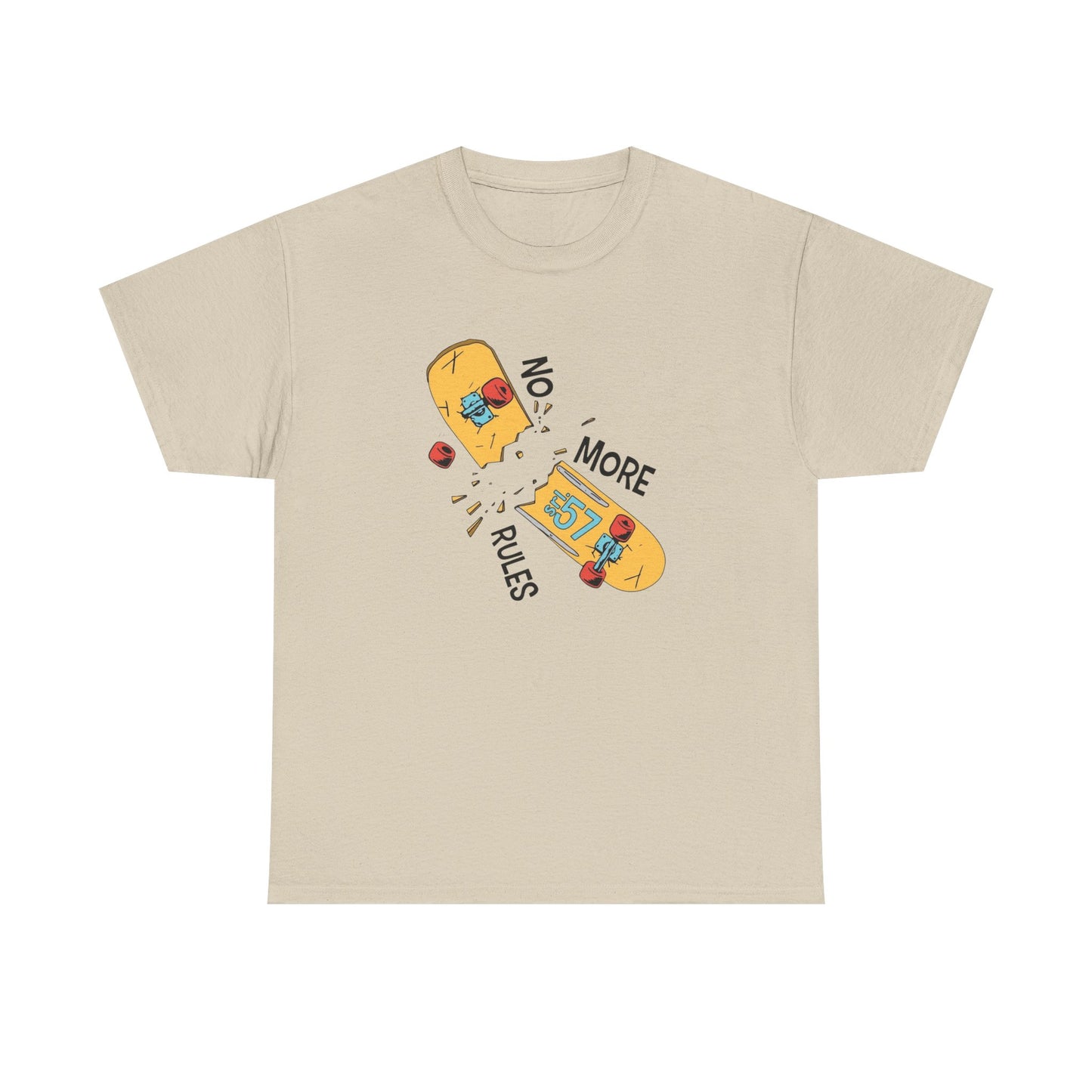 No More Rules Skateboarding Graphic T-Shirt Unisex Heavy Cotton Tee