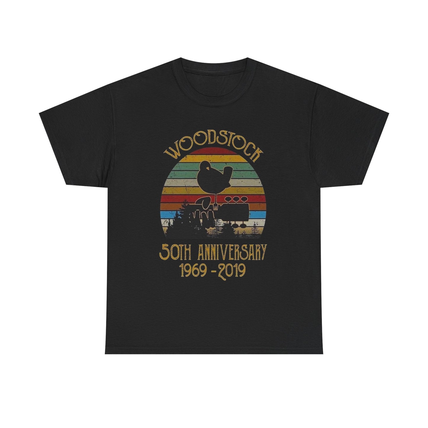 Woodstock 50th Anniversary Graphic T Shirt Unisex Heavy Cotton Tee