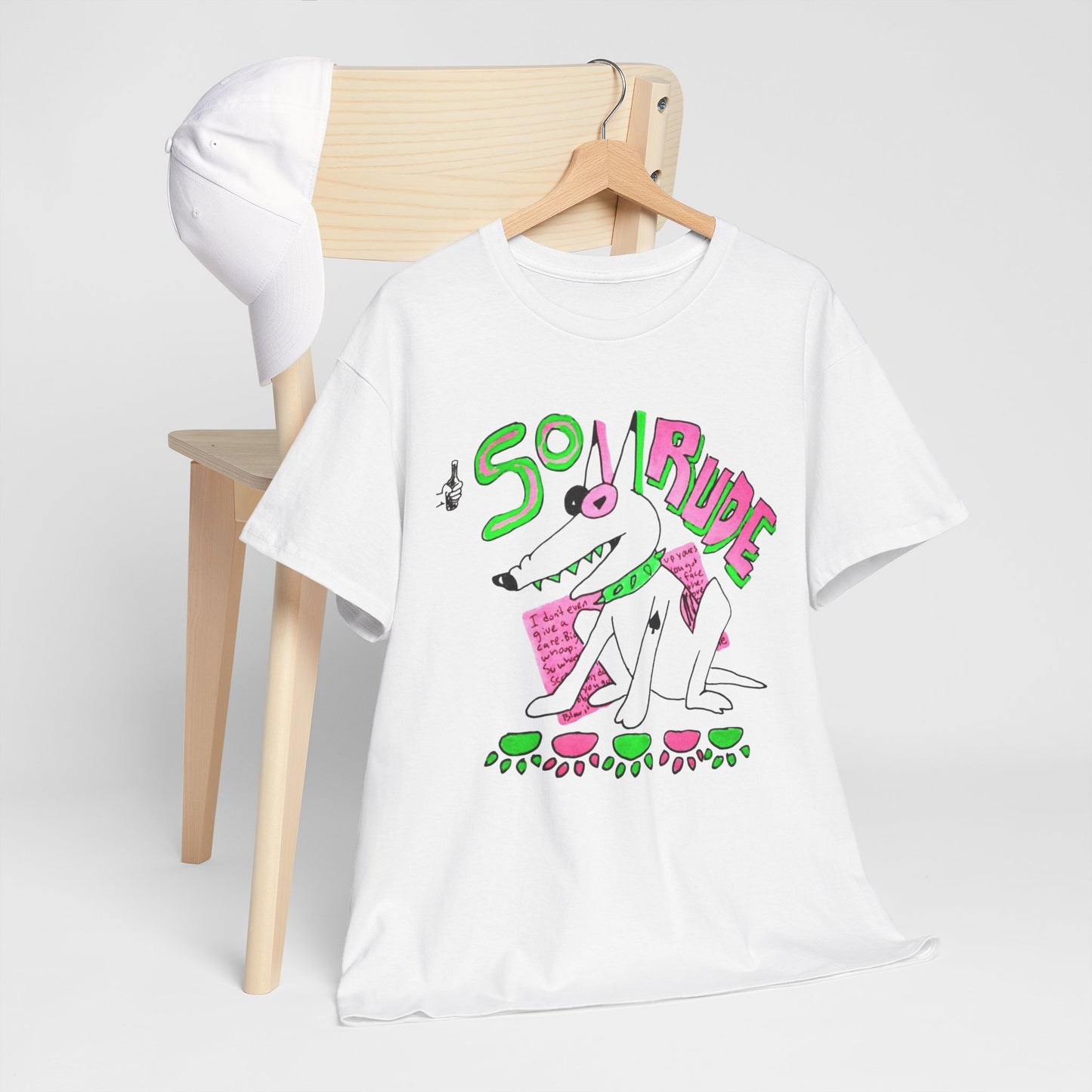 So Rude Dog Vintage Graphic T Shirt Unisex Heavy Cotton Tee