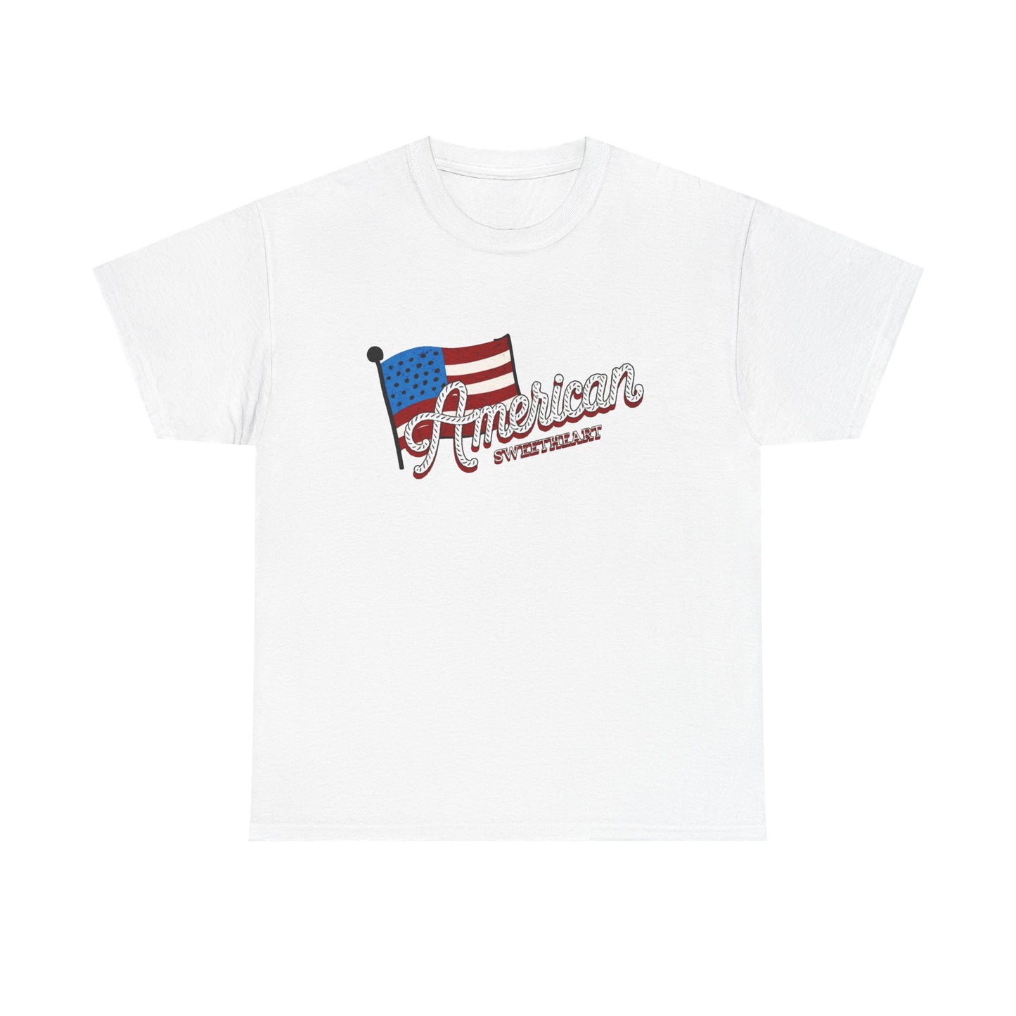 American Sweetheart USA Graphic T Shirt Regular Men's Heavy Cotton Tee