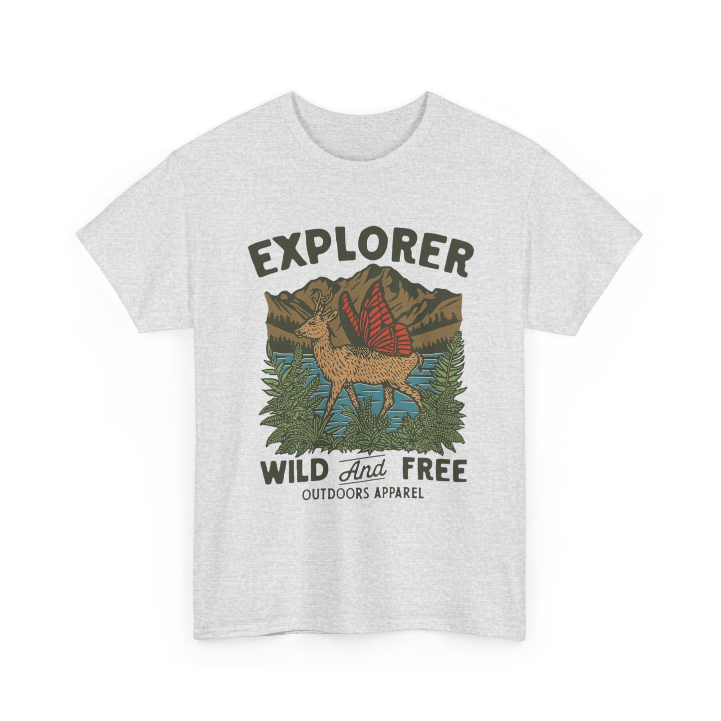 Explorer Wild And Free Graphic T Shirt Unisex Heavy Cotton Tee