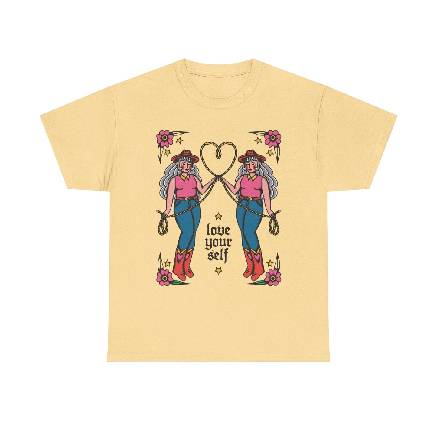 Love Yourself Cowgirl Graphic T-Shirt Unisex Heavy Cotton Tee Gift NEW