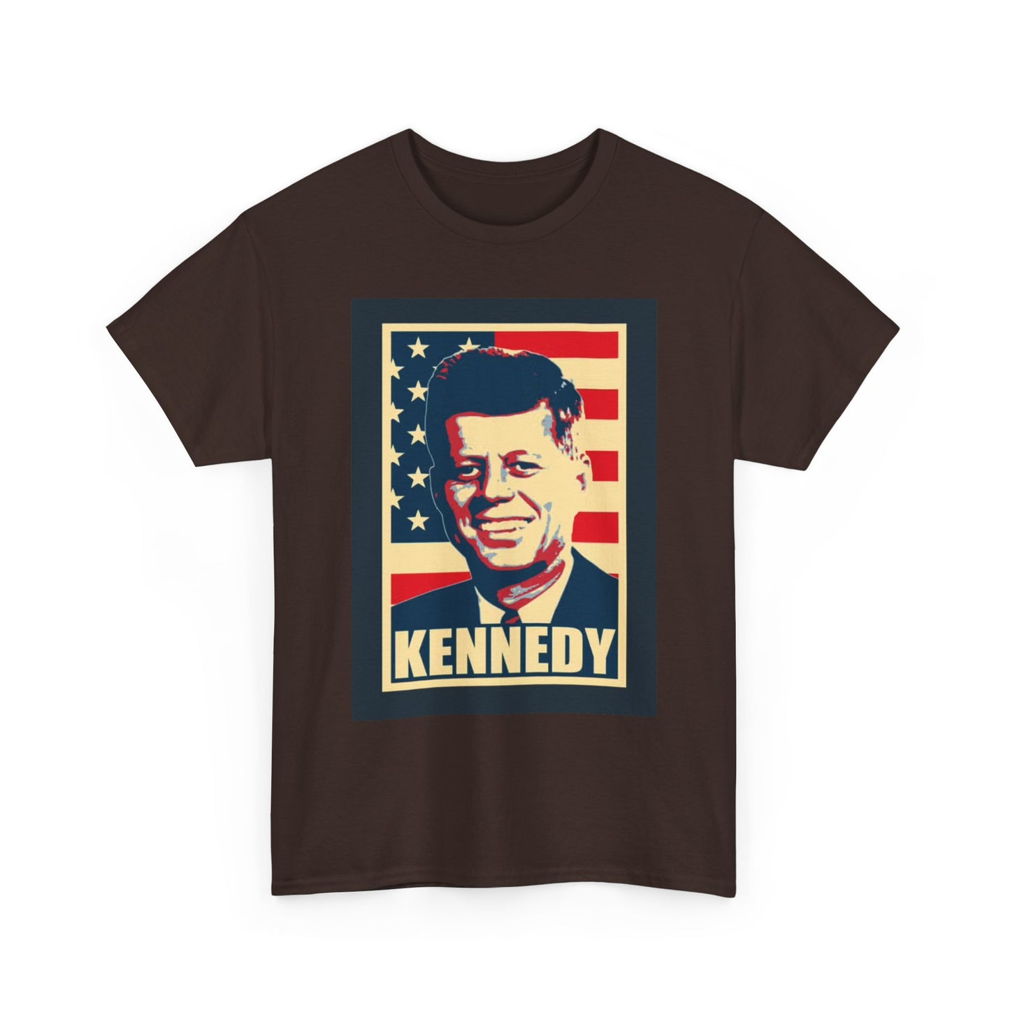 JFK Tshirt John F Kennedy American Flag President Unisex Heavy Cotton Tee