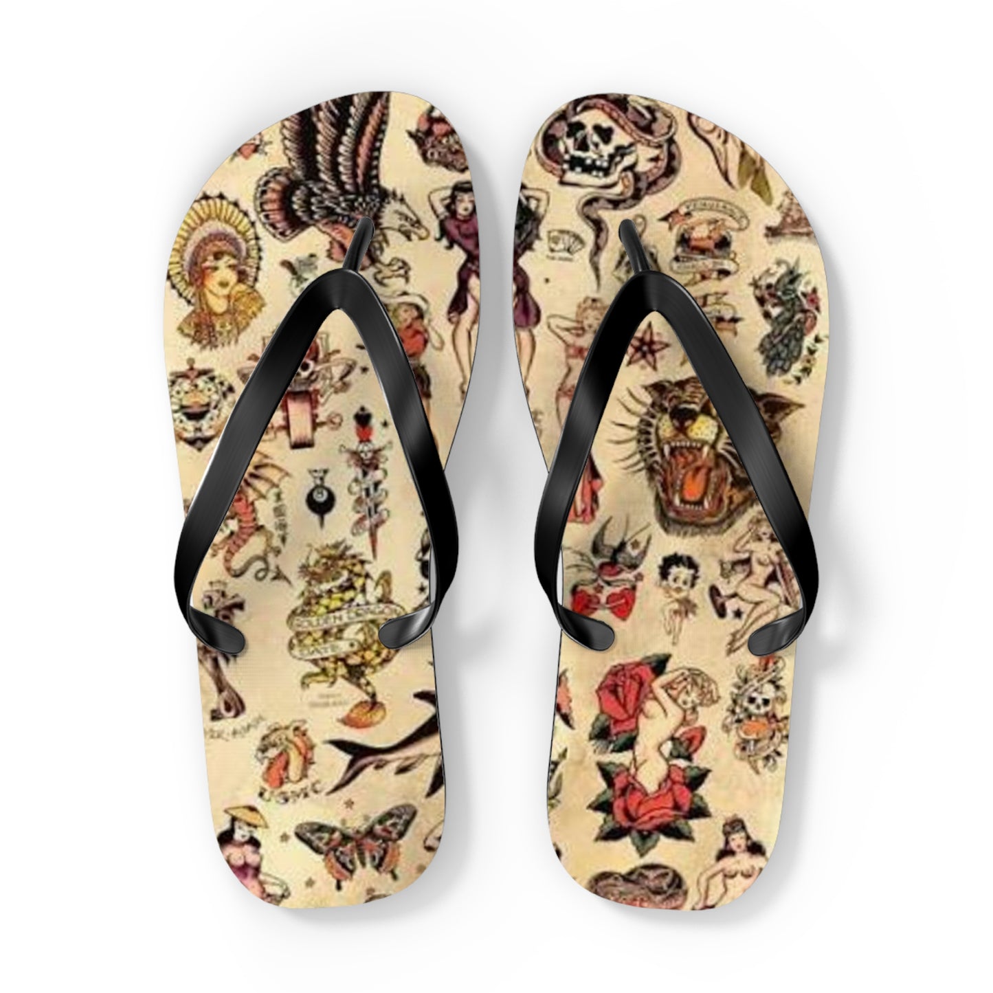Sailor Jerry Sandals, Beach Shoes, Vacation Flip Flops, Pool Slides, Comfortable